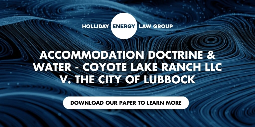 Coyote Lake Ranch LLC V. The City of Lubbock